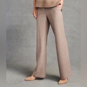 J. McLaughlin Malani Heather Camel Wool Cashmere Blend Trousers 14  NWT